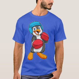 ボクシングをするペンギン ボクシンググローブ ヘルメット Tシャツ