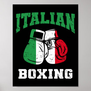 ボクシングイタリアン手袋イタリア国旗ボクシングチームイタリ ポスター