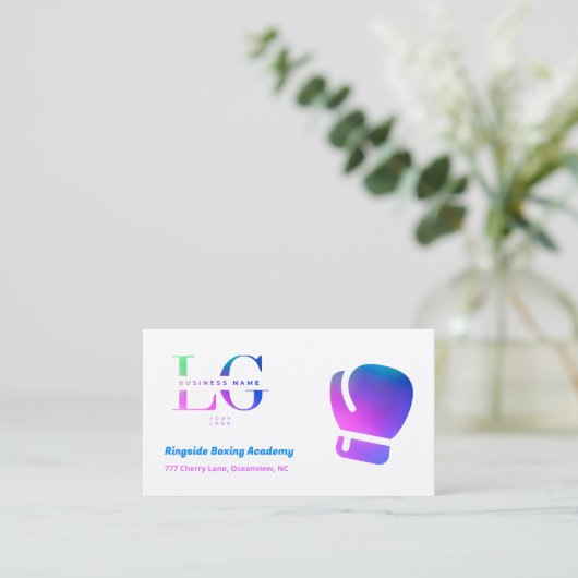 ボクシングカスタムロゴQR 名刺 (スタンド正面)