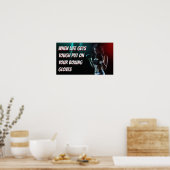 ボクシングガールトレーニングやる気を起こさせる引用文 ポスター (キッチン)