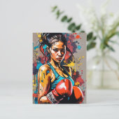 ボクシングガールモダンファイター武術アーツポートレート ポストカード (スタンド正面)