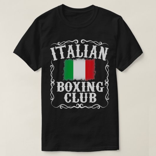 ボクシングクイタリアンラブヴィンテージボクサーイタリア国旗のギフト Tシャツ (デザイン正面)