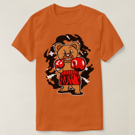 ボクシングクマの漫画 Tシャツ (デザイン正面)