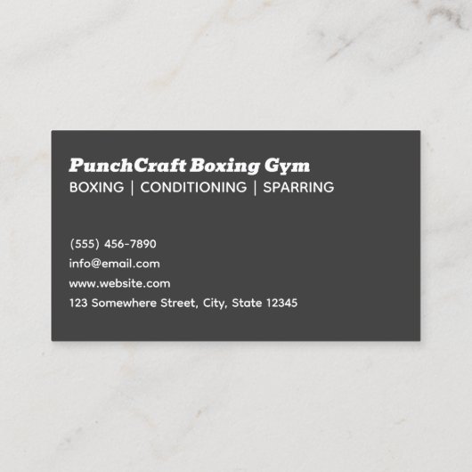 ボクシングクラブ 名刺 (裏面)