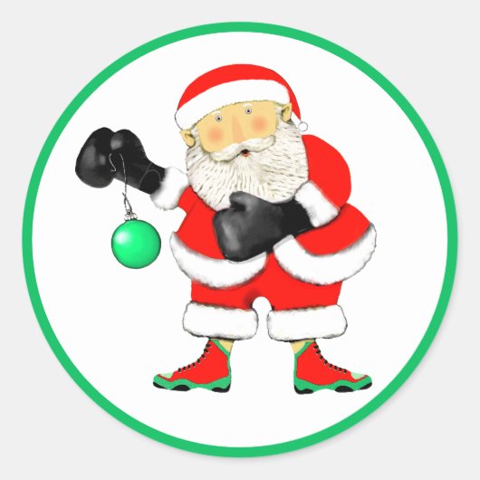 ボクシングクリスマス ラウンドシール (正面)