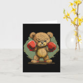 ボクシングクール手袋付きクマ カード (黄色い花)