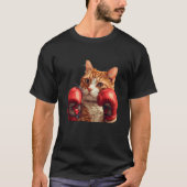 ボクシングクール猫のボクシング手袋付き衣装 Tシャツ (正面)