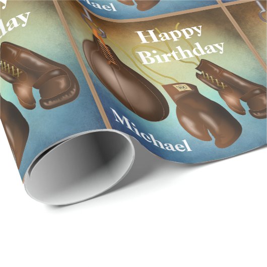 ボクシンググラブおよびバッグのギフト ラッピングペーパー (ロールコーナー)