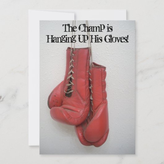 ボクシンググラブの退職のパーティの招待状 招待状 (正面)