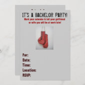 ボクシンググローブのバチェラーパーティー招待状 招待状 (正面/裏面)