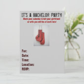 ボクシンググローブの独身パーティー招待状 招待状 (スタンド正面)