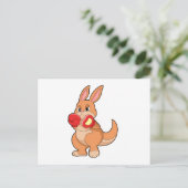 ボクシンググローブをつけたカンガルー ポストカード (スタンド正面)