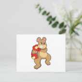 ボクシンググローブをつけたクマがボクシング ポストカード (スタンド正面)