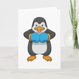 ボクシンググローブをつけたペンギンがボクシングで戦う カード