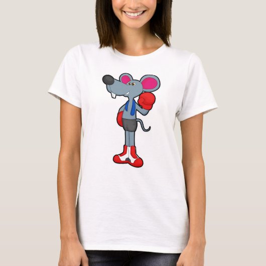ボクシンググローブをつけたマウス Tシャツ (正面)