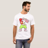 ボクシンググローブをはめたウサギのボクサー Tシャツ (正面フル)