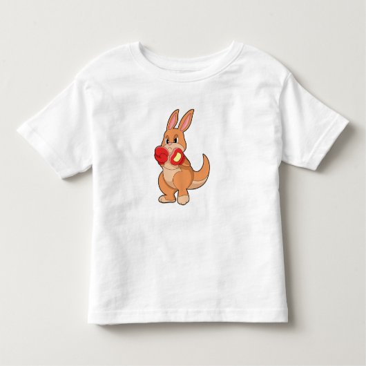ボクシンググローブを付けたカンガルー トドラーTシャツ (正面)