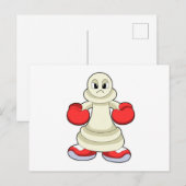 ボクシンググローブを付けたチェスのポーンをボクサーとしてデザイン ポストカード (正面/裏面)