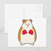ボクシンググローブを付けたハムスター ポストカード (正面/裏面)