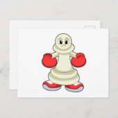 ボクシンググローブを付けたボクサーとしてのチェス駒 ポーン ポストカード (正面/裏面)