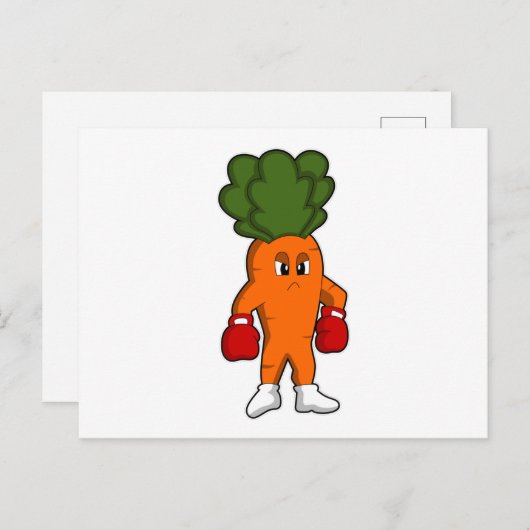 ボクシンググローブを付けたボクサーとしてのニンジン ポストカード (正面/裏面)