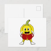 ボクシンググローブを付けたボクサーとしてのペッパー ポストカード (正面/裏面)