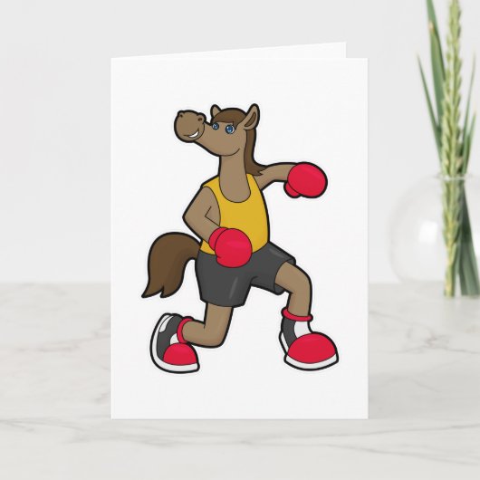 ボクシンググローブを付けたボクサーとしての馬 カード (正面)