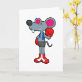 ボクシンググローブを付けたマウス カード (黄色い花)