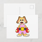 ボクシンググローブを付けた犬 ポストカード (正面/裏面)