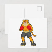 ボクシンググローブを付けた虎の拳 ポストカード (正面/裏面)