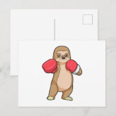 ボクシンググローブを履いたスローガン ポストカード (正面/裏面)