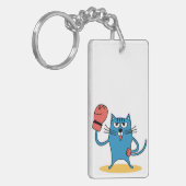 ボクシンググローブを履いた猫 キーホルダー (正面左)