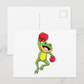 ボクシンググローブを着けたカエル ポストカード (正面/裏面)