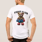 ボクシンググローブを着けた荒々しいテディベア トライブレンドTシャツ (裏面)