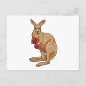 ボクシンググローブを着用したキックボクサーとしてのカンガルー ポストカード (正面)