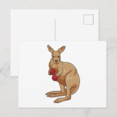 ボクシンググローブを着用したキツネとしてのカンガルー ポストカード (正面/裏面)