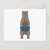 ボクシンググローブを着用したボクサーとしてのクマ ポストカード (正面)