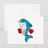 ボクシンググローブを着用したボクサーとしてのサメ ポストカード (正面/裏面)
