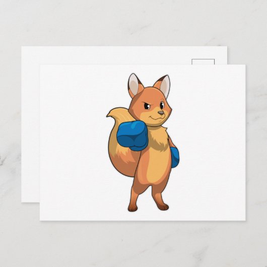 ボクシンググローブを着用したボクサーとしての狐 ポストカード (正面/裏面)