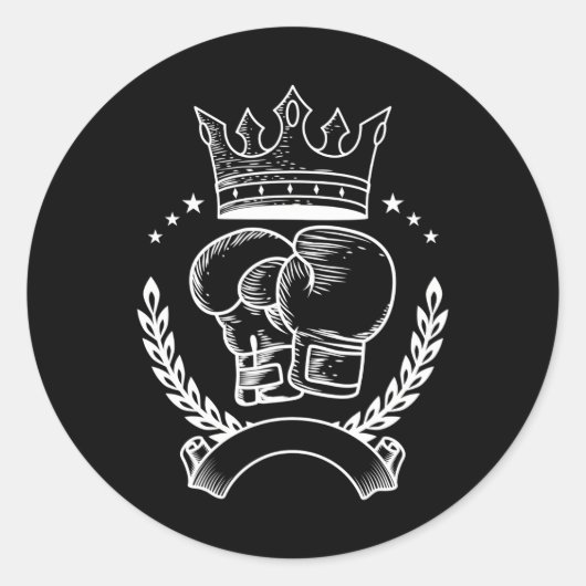 ボクシンググローブクラウンボクサーコーチコンバットスポーツ ラウンドシール (正面)