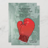 ボクシンググローブバースデーパーティーの招待 招待状 (正面/裏面)