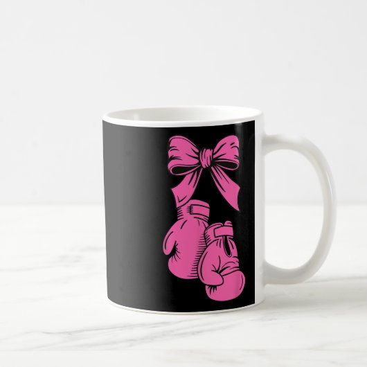 ボクシンググローブピンクリボン乳癌認識度 コーヒーマグカップ (右)