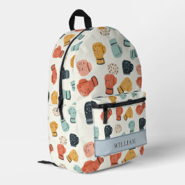 ボクシンググローブベージュキッズ新学期 プリントバックパック