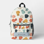 ボクシンググローブベージュキッズ新学期 プリントバックパック (正面)