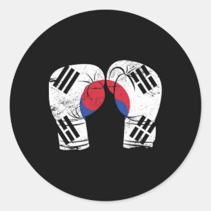 ボクシンググローブボクサー韓国国旗 ラウンドシール