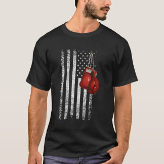 ボクシンググローブ動揺して統一された州旗 Tシャツ
