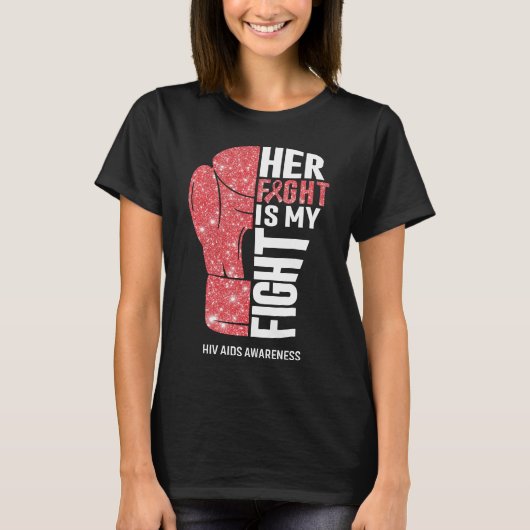ボクシンググローブHIVエイズ戦士 Tシャツ (正面)