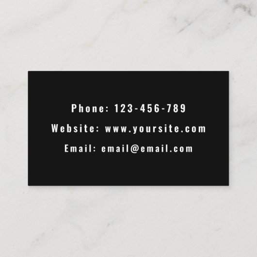 ボクシングコーチインストラクターブラック&ホワイトミニマル 名刺 (裏面)