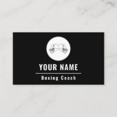ボクシングコーチインストラクターブラック&ホワイトミニマル 名刺 (正面)