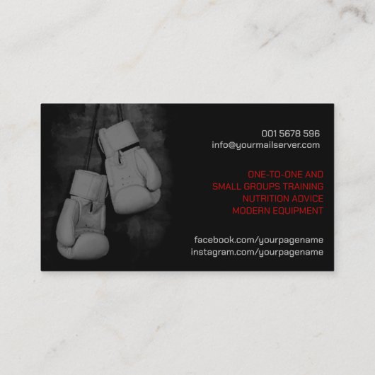 ボクシングコーチウォーターカラーアート 名刺 (裏面)